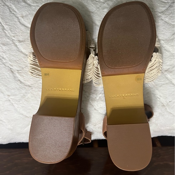 Lucky Brand wood and crochet sandal‎ NEW size 9 - Picture 5 of 7